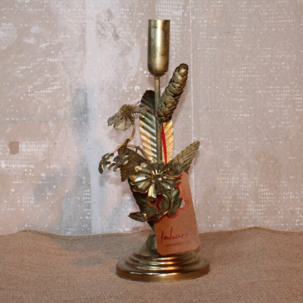 Kandelaar antieklook goud metaal en handgemaakt