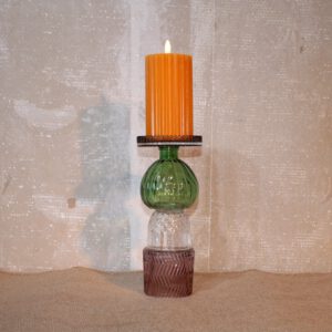 Glazen kaarsen/waxinelicht houder meerkleurig