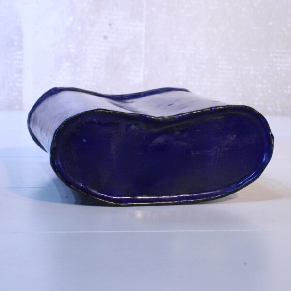 Blauwe metalen vintage veldfles 1