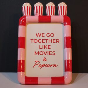 Roze rood geblokte fotolijst met romantische tekst