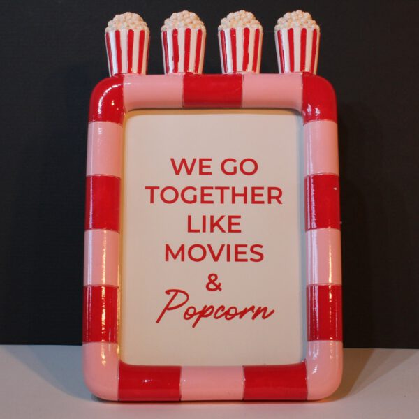 Roze rood geblokte fotolijst met romantische tekst