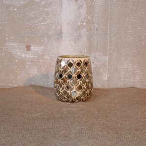 windlicht zilver klein pot van mozaïekglas voor waxinelichtje