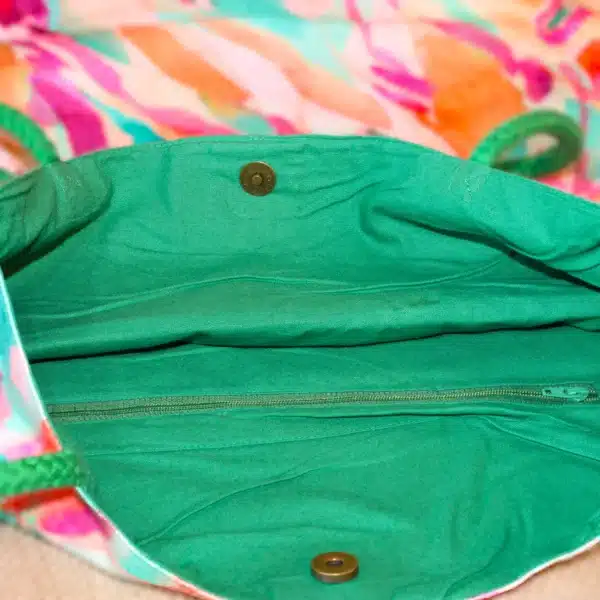 Shopper tas in vrolijke aquarel tinten