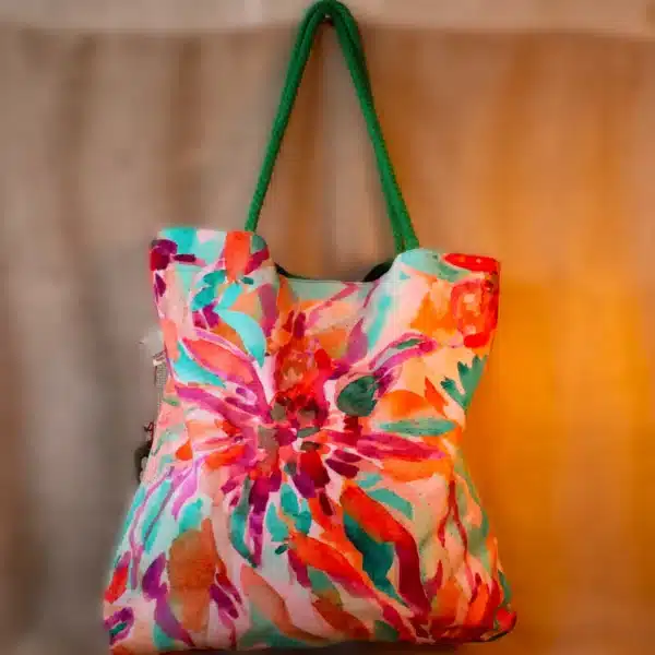 gekleurde shopper tas bohemian stijl voor haar franse brocante