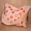 Shopper tas ecru met kleurrijke geborduurde bloemen