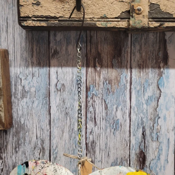 hart ketting Bohemian metalen kleurrijk windlicht in de vorm van een hart genaamd Picasso
