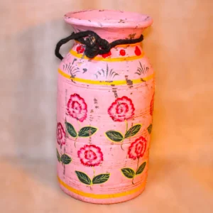 Melkpot met handbeschilderd bloemmotief uit India